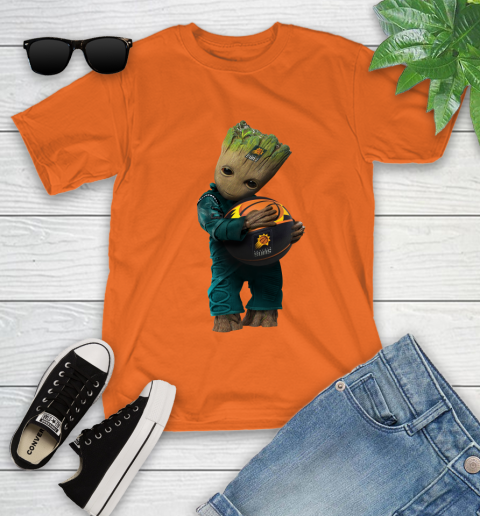 NBA Groot Guardians Of The Galaxy Basketball Sports Phoenix Suns Youth T-Shirt 7