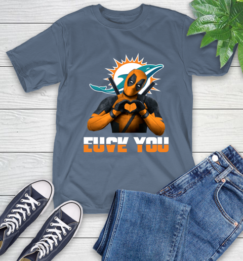 NHL Miami Dolphins Deadpool Love You Fuck You Football Sports T-Shirt 8