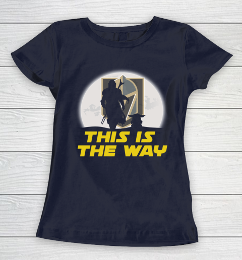 Vegas Golden Knights NHL Ice Hockey Star Wars Yoda And Mandalorian This Is The Way Women's T-Shirt 2