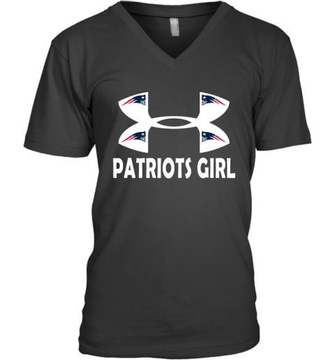 NFL New England Patriots Girl Under Armour Football Sports nx8UUmwXFqj v neck unisex 8 95 151514 front black