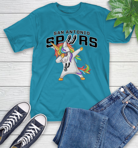San Antonio Spurs NBA Basketball Funny Unicorn Dabbing Sports T-Shirt 8