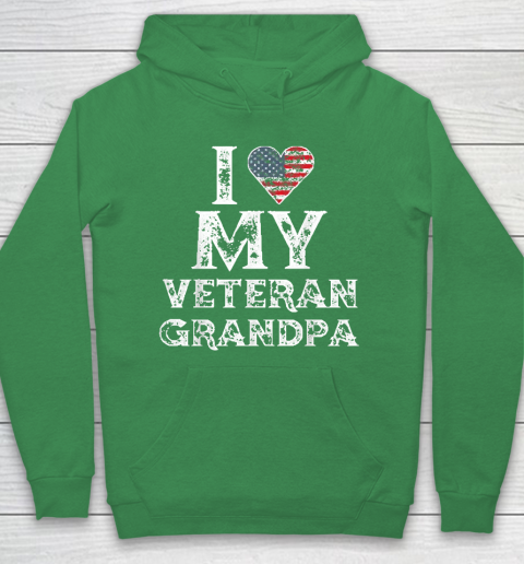 I Love My Veteran Grandpa Vintage Veteran's Day Hoodie 5