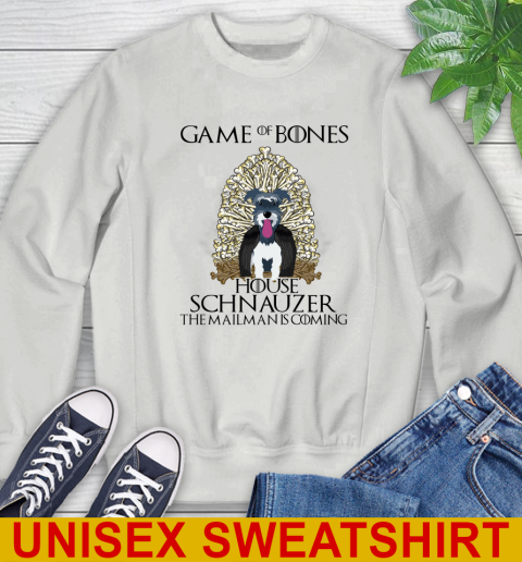 Game of bones house schnauzer dog the mailman is coming tshirt 27