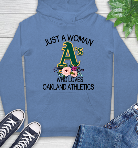 MLB Just A Woman Who Loves Oakland Athletics Baseball Sports Hoodie 9