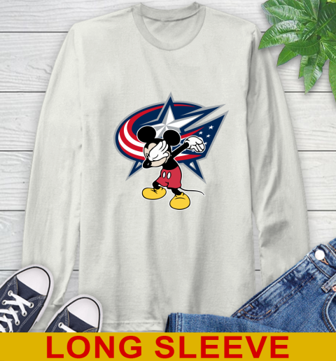 Columbus Blue Jackets NHL Hockey Dabbing Mickey Disney Sports Long Sleeve T-Shirt 12