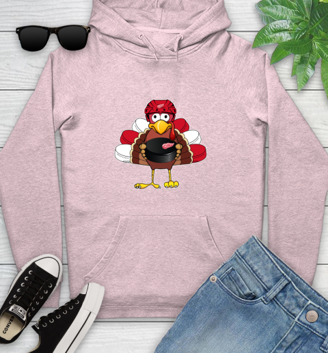 Detroit Red Wings Turkey Thanksgiving Day Youth Hoodie 10