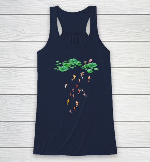 Watercolor Japanese Koi Fish Goldfish Lily Pad Lotus Leaf Shirt Racerback Tank 5