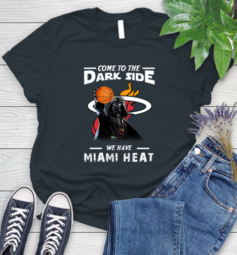 NBA Come To The Dark Side We Have Miami Heat Star Wars Darth Vader Basketball Women's T-Shirt 8