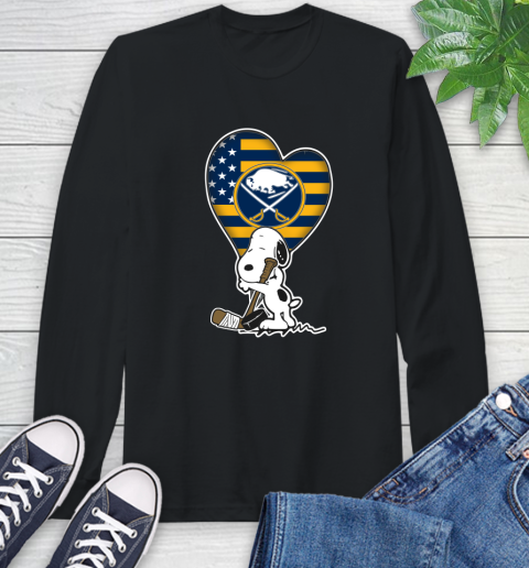 Buffalo Sabres NHL Hockey The Peanuts Movie Adorable Snoopy Long Sleeve T-Shirt 2