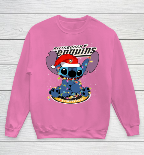 Pittsburgh Penguins NHL Hockey noel stitch Christmas Youth Sweatshirt 3