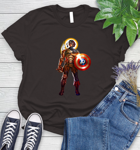 NFL Captain America Marvel Avengers Endgame Football Sports Washington Redskins Women's T-Shirt 8