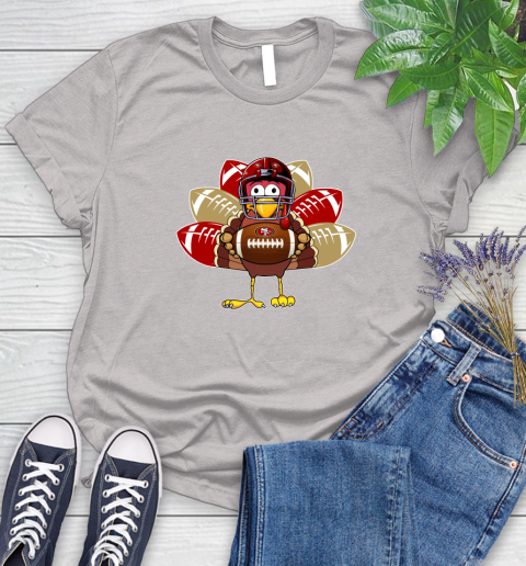 San Francisco 49ers Turkey Thanksgiving Day Women's T-Shirt 10