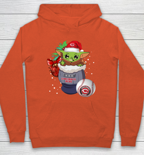 Cincinnati Reds Christmas Baby Yoda Star Wars Funny Happy MLB Hoodie 5