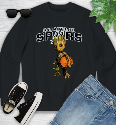 San Antonio Spurs NBA Basketball Groot Marvel Guardians Of The Galaxy Youth Sweatshirt 2