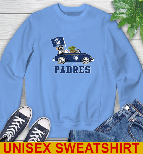 MLB Baseball San Diego Padres Darth Vader Baby Yoda Driving Star Wars Shirt Sweatshirt 11