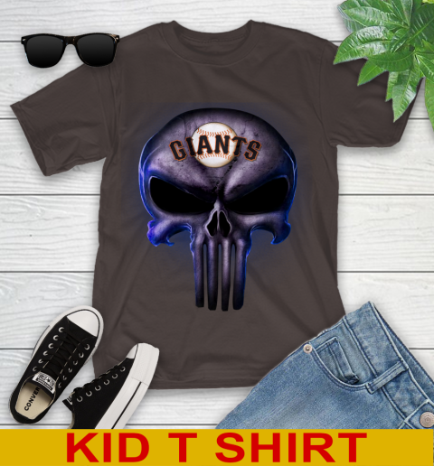 San Francisco Giants MLB Baseball Punisher Skull Sports Youth T-Shirt 6