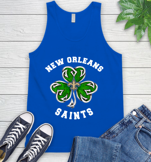 NFL New Orleans Saints Three Leaf Clover St Patrick's Day Football Sports Tank Top 4