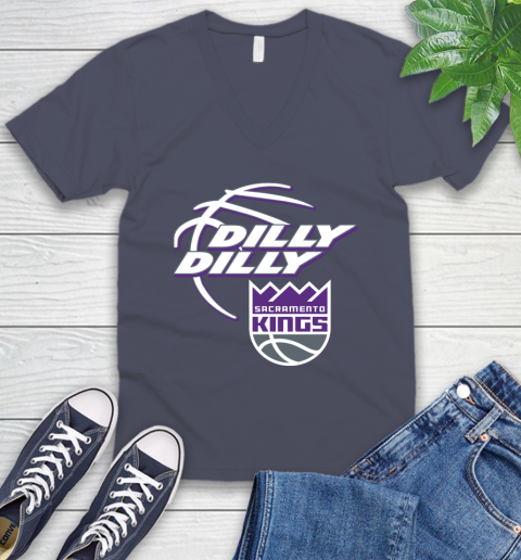 NBA Sacramento Kings Dilly Dilly Basketball Sports V-Neck T-Shirt 9