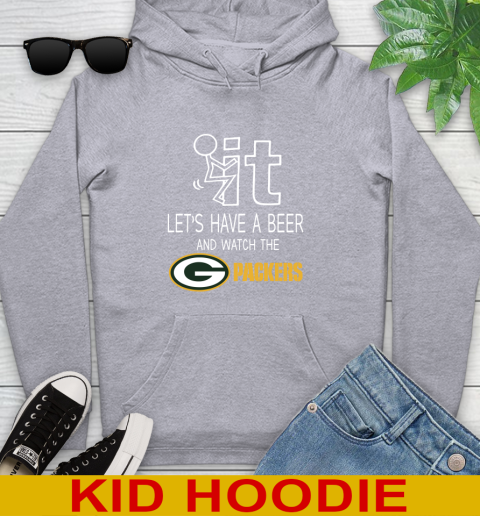 Green Bay Packers Football NFL Let's Have A Beer And Watch Your Team Sports Youth Hoodie 6