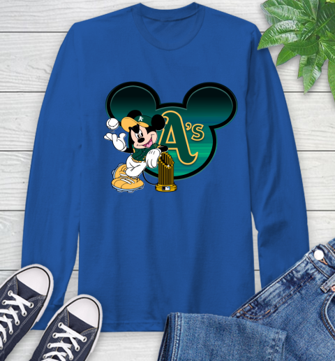 MLB Oakland Athletics The Commissioner's Trophy Mickey Mouse Disney Long Sleeve T-Shirt 9