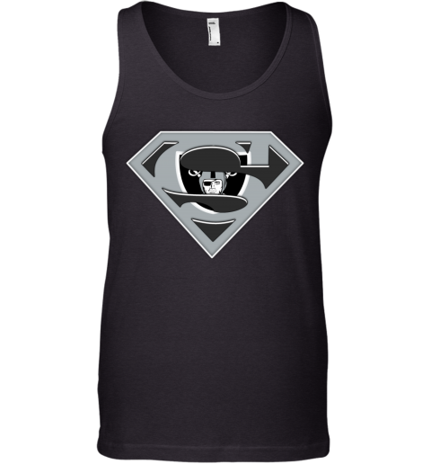 Oakland Raiders NFL LOGO Superman y2lo oakland raiders nfl logo superman unisex tank 17 front black