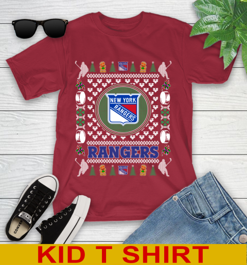 New York Rangers Merry Christmas NHL Hockey Loyal Fan Youth T-Shirt 12