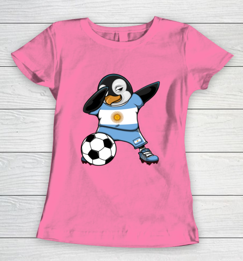 Dabbing Penguin Argentina Soccer Fans Jersey Football Lovers Women's T-Shirt 9