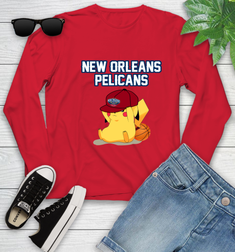 NBA Pikachu Basketball Sports New Orleans Pelicans Youth Long Sleeve 11
