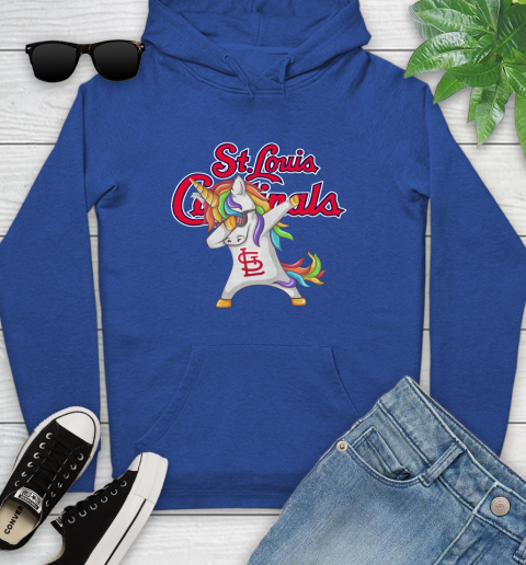 St.Louis Cardinals MLB Baseball Funny Unicorn Dabbing Sports Youth Hoodie 9