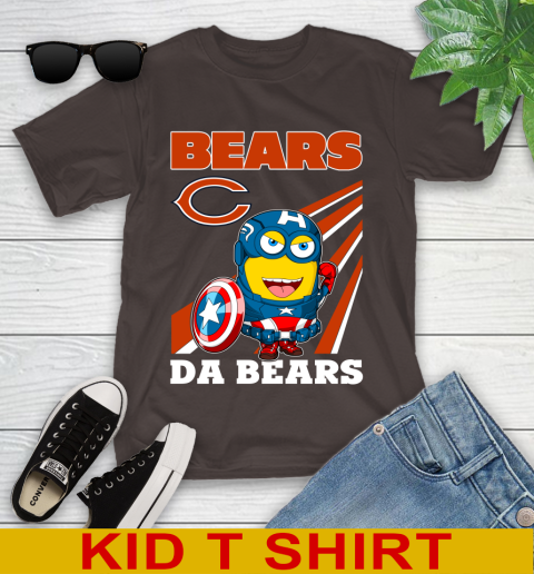 NFL Football Chicago Bears Captain America Marvel Avengers Minion Shirt Youth T-Shirt 6