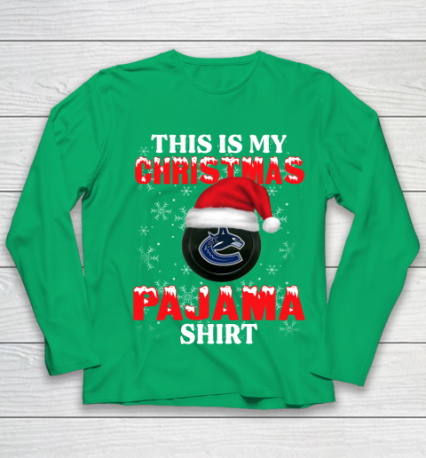 Vancouver Canucks This Is My Christmas Pajama Shirt NHL Youth Long Sleeve 4