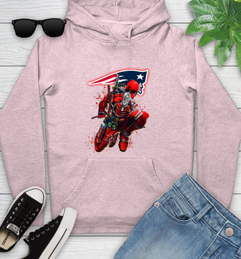 NFL Deadpool Marvel Comics Sports Football New England Patriots Youth Hoodie 10