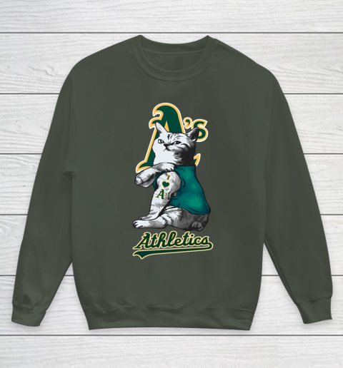 MLB Baseball My Cat Loves Oakland Athletics Youth Sweatshirt 8