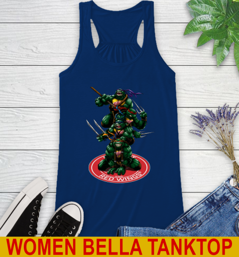 NHL Hockey Detroit Red Wings Teenage Mutant Ninja Turtles Shirt Racerback Tank 9