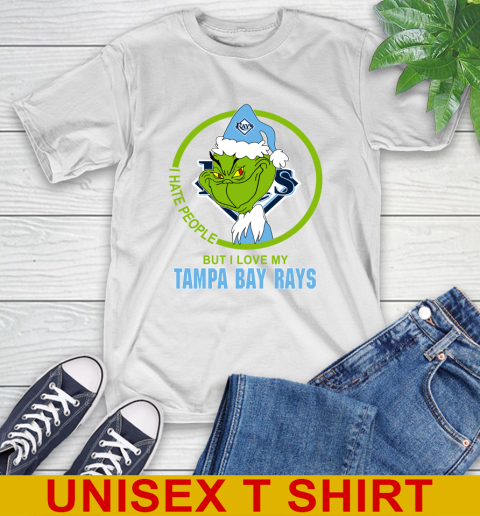 Tampa Bay Rays MLB Christmas Grinch I Hate People But I Love My Favorite Baseball Team T-Shirt