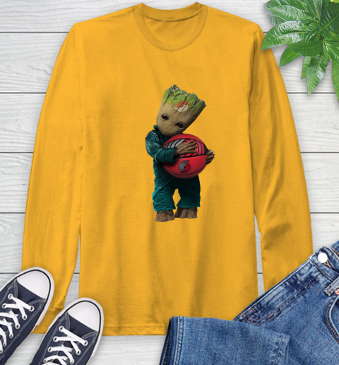 NBA Groot Guardians Of The Galaxy Basketball Sports Portland Trail Blazers Long Sleeve T-Shirt 3