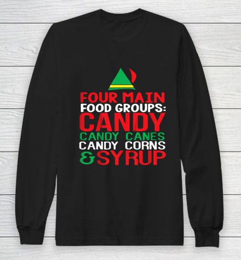 4 Main Food Groups Elf Buddy Christmas Long Sleeve T-Shirt