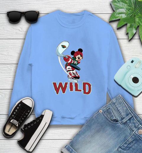 NHL Hockey Minnesota Wild Cheerful Mickey Mouse Shirt Sweatshirt 11