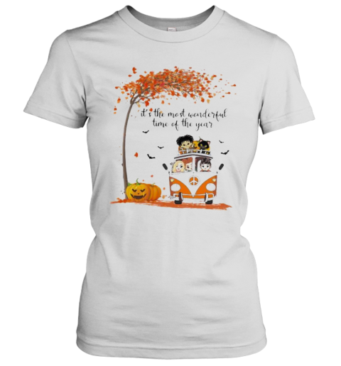 Peace Bus It'S The Most Wonderful Time Of The Year Leaves Tree Women's T-Shirt