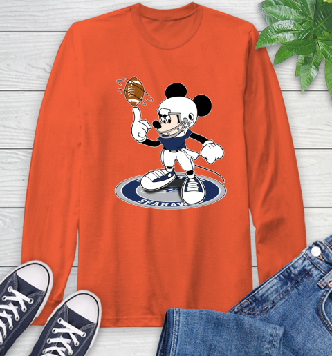 NFL Football Seattle Seahawks Cheerful Mickey Disney Shirt Long Sleeve T-Shirt 5
