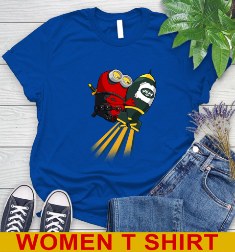 NFL Football New York Jets Deadpool Minion Marvel Shirt Women's T-Shirt 10