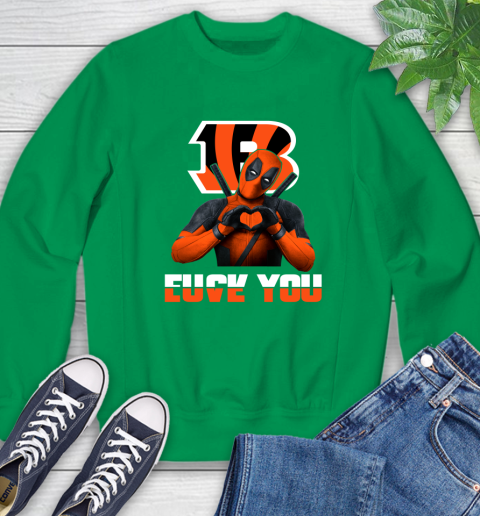 NHL Cincinnati Bengals Deadpool Love You Fuck You Football Sports Sweatshirt 7