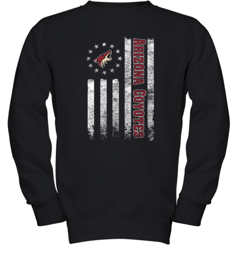 NHL American Flag Hockey Sports Arizona Coyotes Youth Sweatshirt