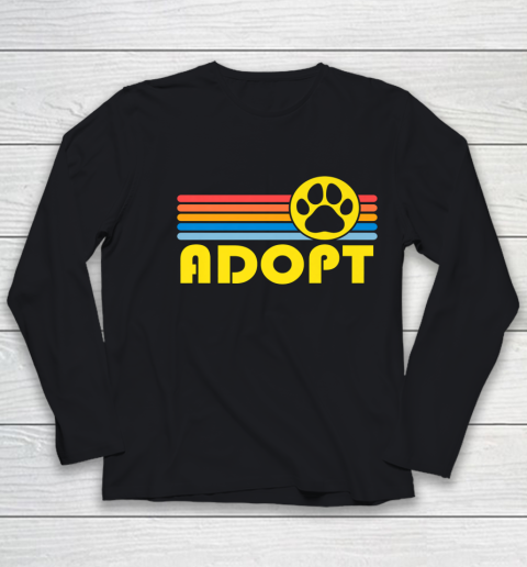 Rescue Animal Adoption Adopt Cat or Dog Vintage Retro Sunset Youth Long Sleeve