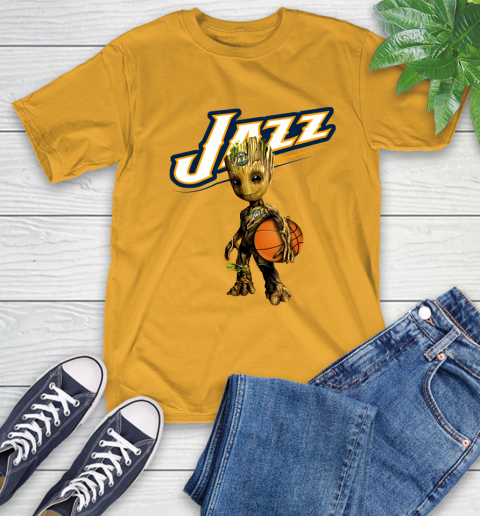 Utah Jazz NBA Basketball Groot Marvel Guardians Of The Galaxy T-Shirt 3
