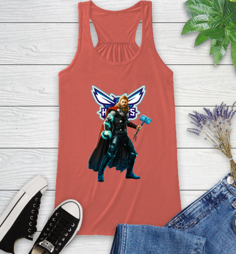 NBA Thor Avengers Endgame Basketball Charlotte Hornets Racerback Tank 4