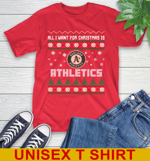 MLB All I Want For Christmas Is Oakland Athletics Baseball Sports 12