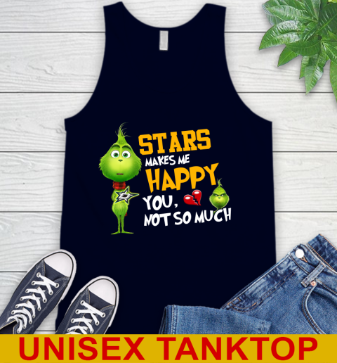NHL Dallas Stars Makes Me Happy You Not So Much Grinch Hockey Sports Tank Top 2