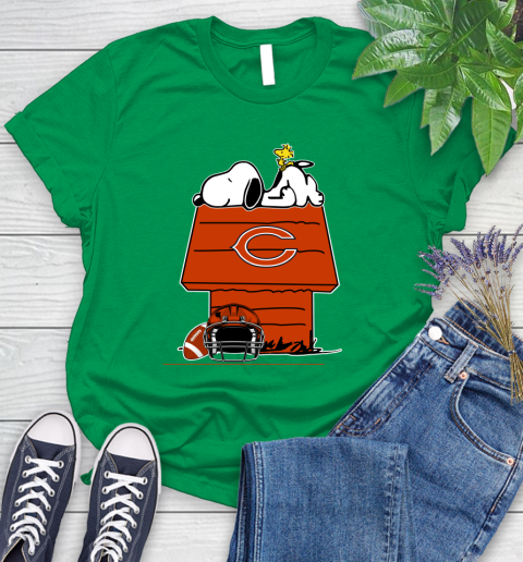 Chicago Bears NFL Football Snoopy Woodstock The Peanuts Movie Women's T-Shirt 6