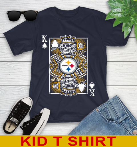 Pittsburgh Steelers NFL Football The King Of Spades Death Cards Shirt Youth T-Shirt 2